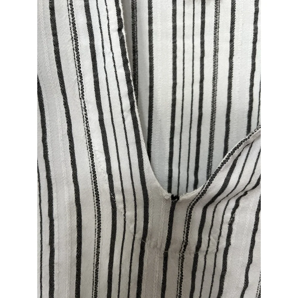 Free People Boho Slouchy Oversized Stripe Rhythm of the Night V-neck Tunic Top S
